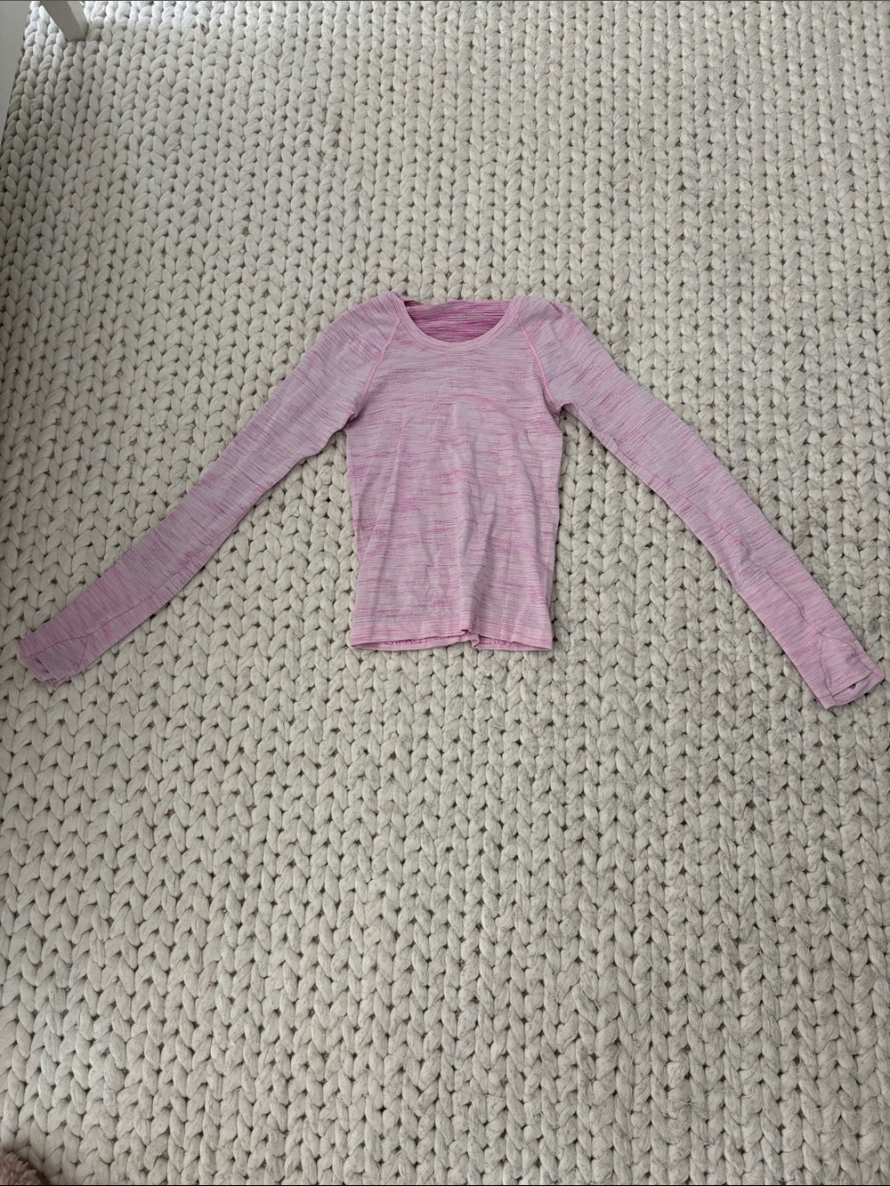lululemon athletica Heathered Pink Long-Sleeve Girls' Top